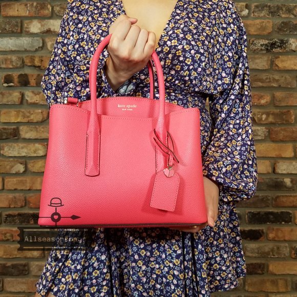 PXRUA161_761 Kate spade MARGAUX Medium Satchel PEACH MARBEL Bag